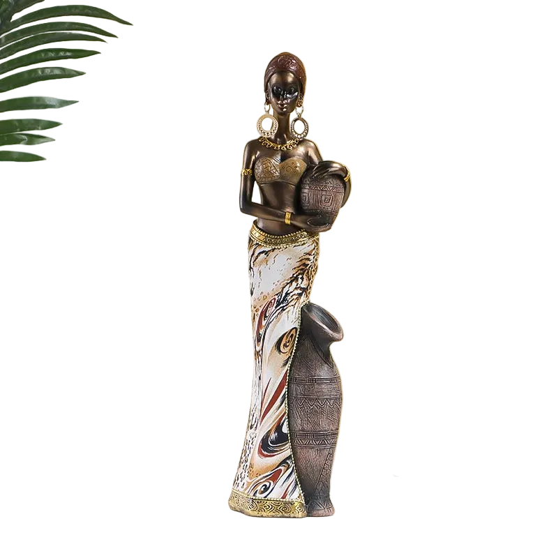Hemasa African Style Resin Craft Figurines/ Black Woman Art Sculpture for Bedroom/Living Room/Bar Cabinet/ Entryway Decor