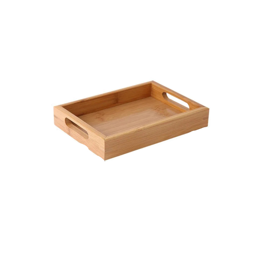 Tejesa Rectangular Storage Tray household Solid Wood Storage Plate Bamboo Water Cup Plate Home Living Room