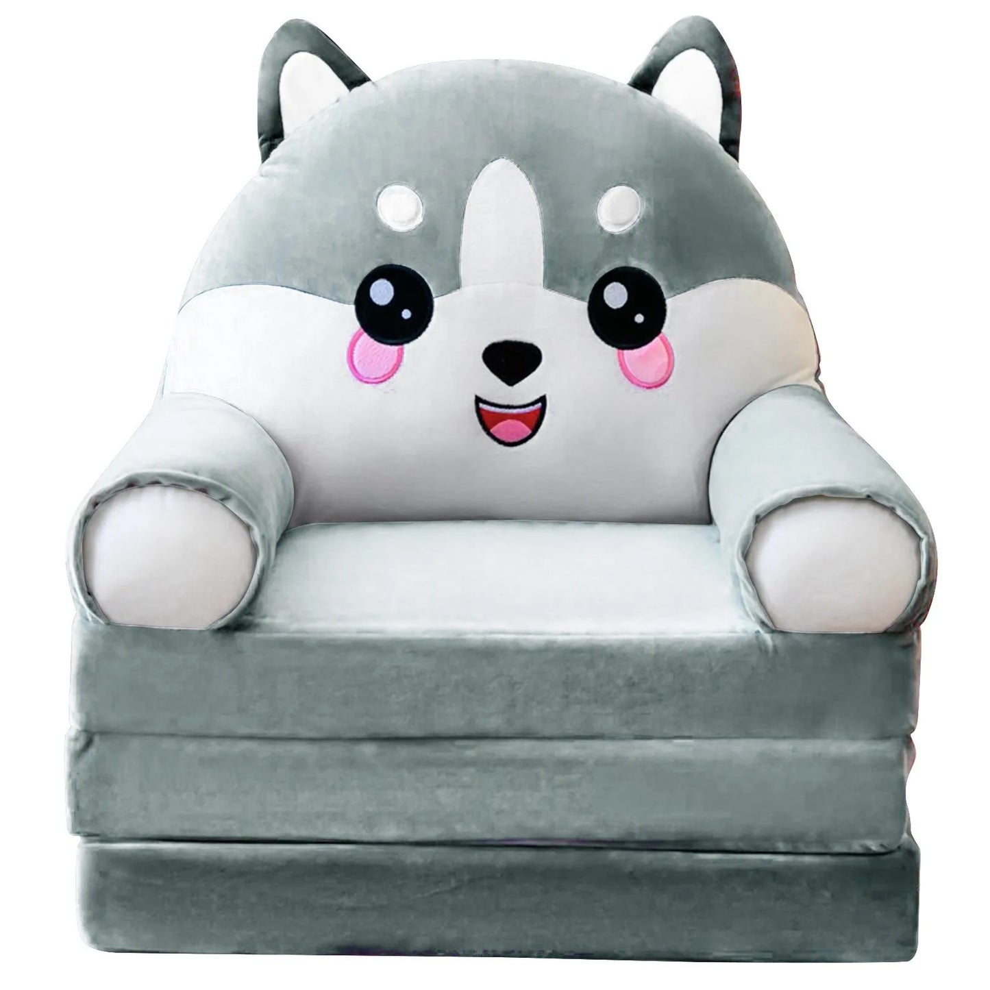 Foldable Kid Sofa Backrest Armchair Cover Plush Cute Cartoon Children Lazy Sofa Flip Open Sofa Cover For Living Room Bedroom