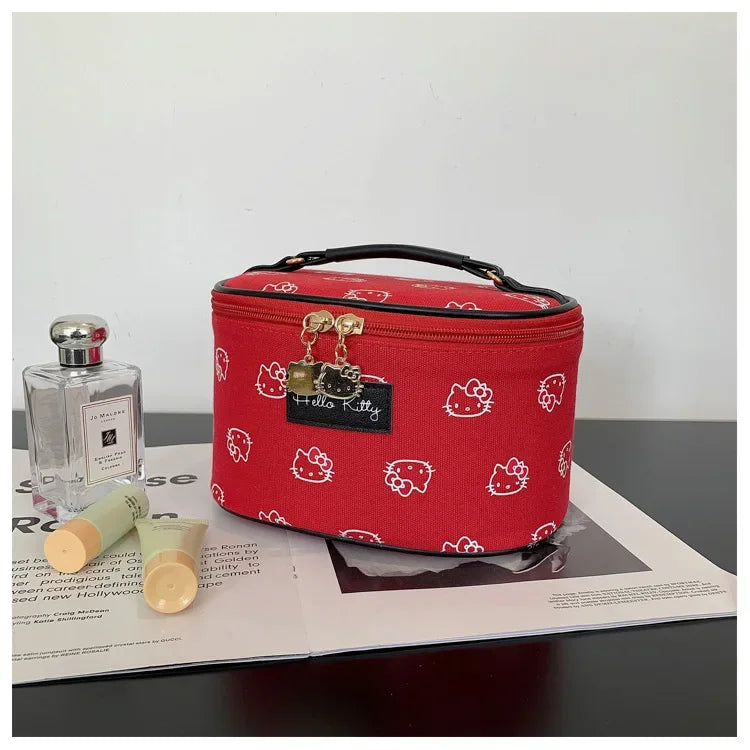 Hemasa 2PCs  Cosmetic Bag Makeup Case Wash Bags Women Bags Make Up Pouch Hello Kitty bag