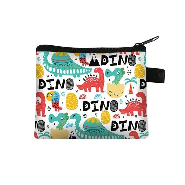 Tejesa   Dinosaur print  coin purse wallet /children coin purse /key case card holder coin square storage bags