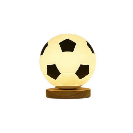Hemasa Modern Glass Football Table Lamps for Living Room Bedroom Football Desk Lamp Children's Room Home Decor Led Night Light Fixtures