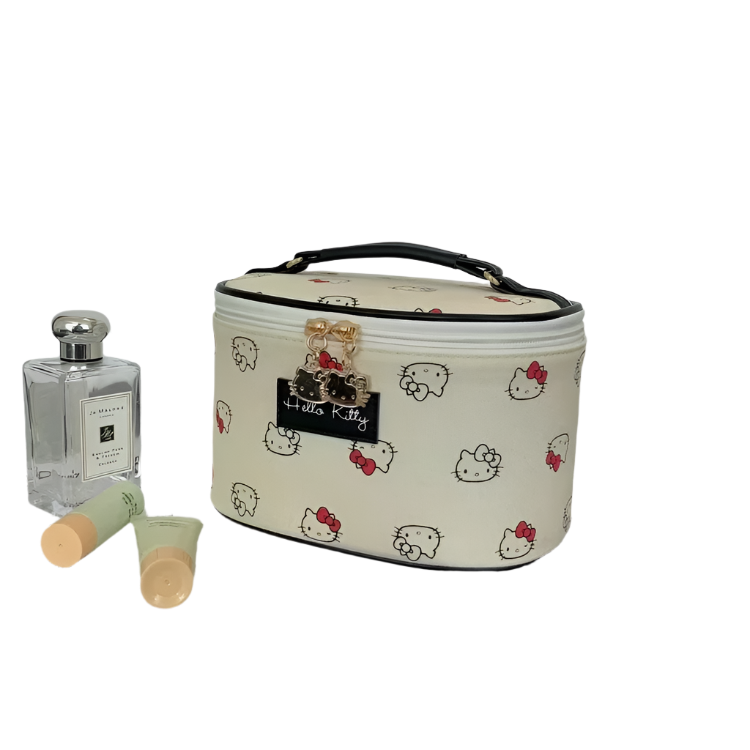 Hemasa 2PCs  Cosmetic Bag Makeup Case Wash Bags Women Bags Make Up Pouch Hello Kitty bag