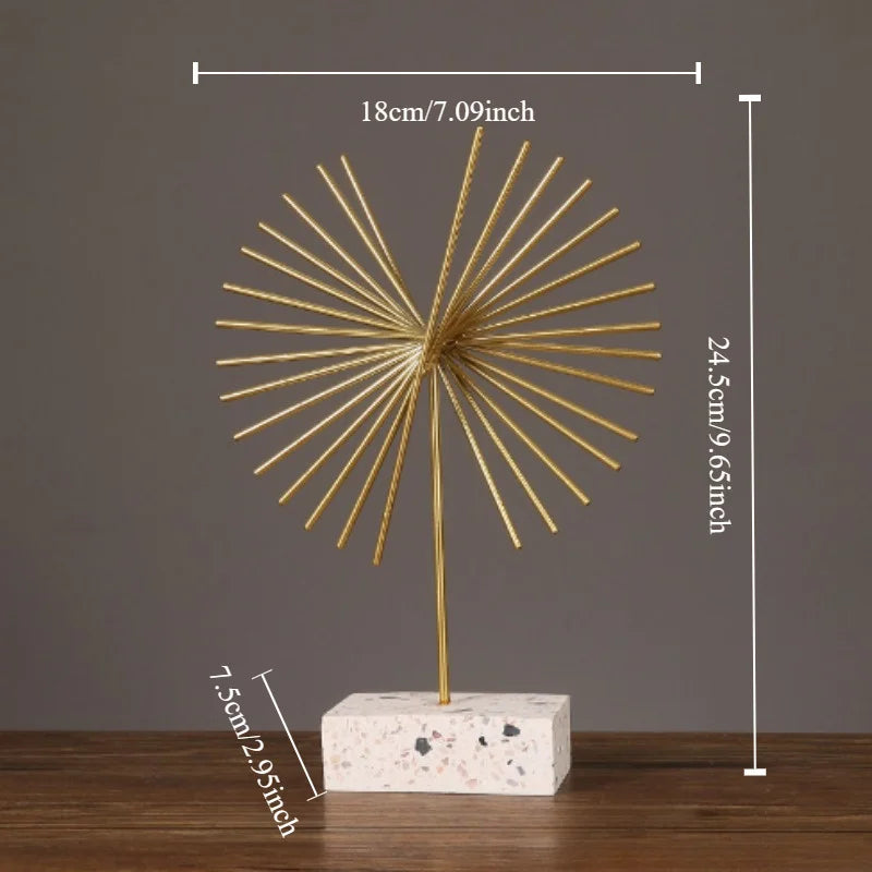 Hemasa Nordic Simple Metal Abstract Art Ornaments Porch Living Room TV Cabinet Office Desktop Creative Home Decoration