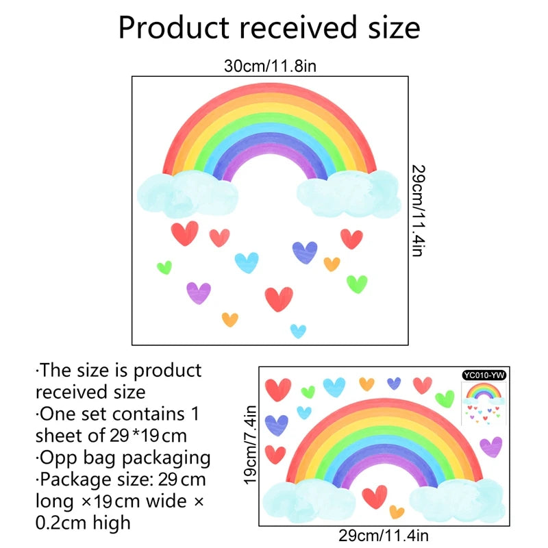 Hemasa Cartoon Rainbow Luminous Wall Stickers Glow In The Dark Cloud Heart DIY Wall Decal For Baby Kids Room Nursery Home Decorations
