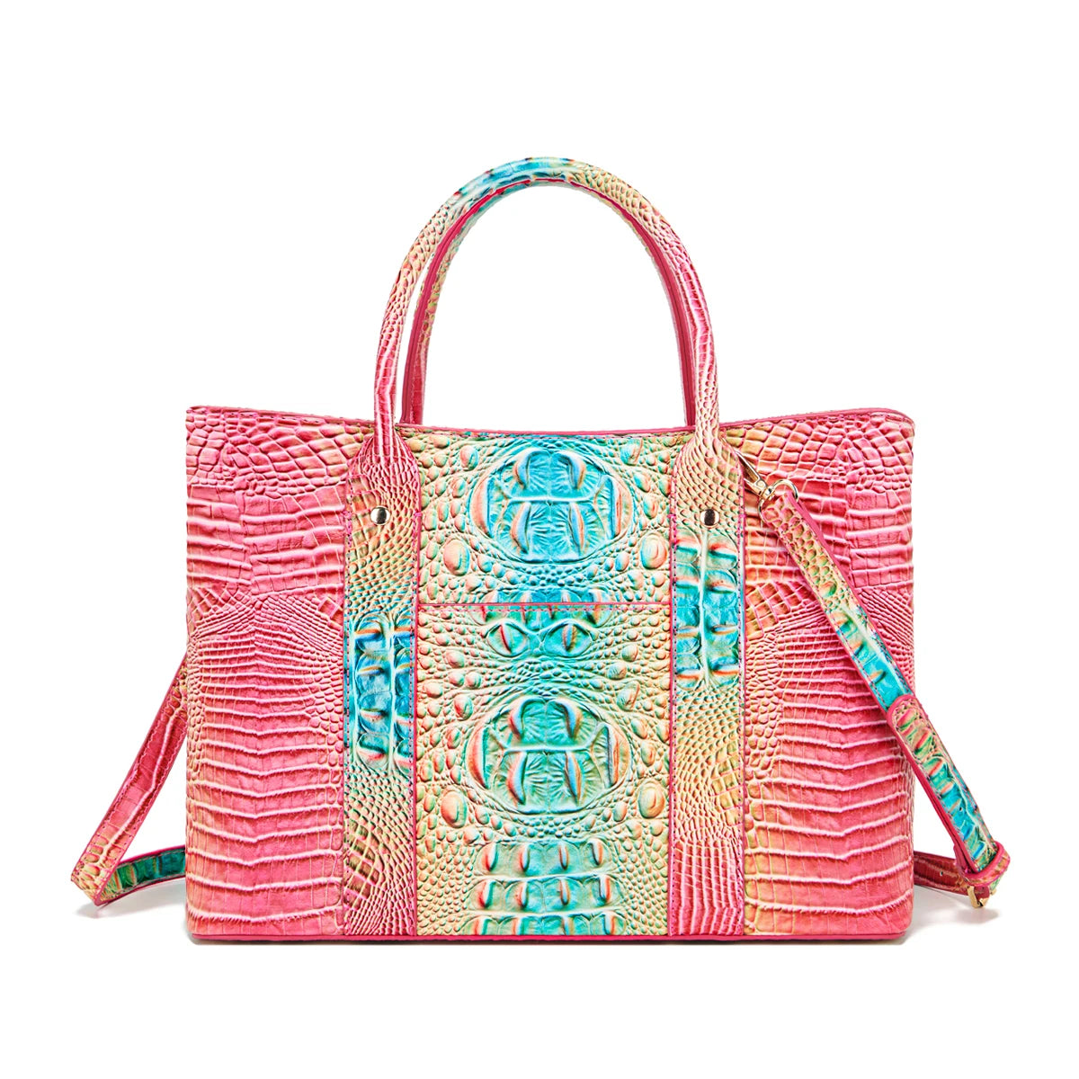 Fashionable and colorful gradient crocodile pattern crossbody bag, personalized color matching