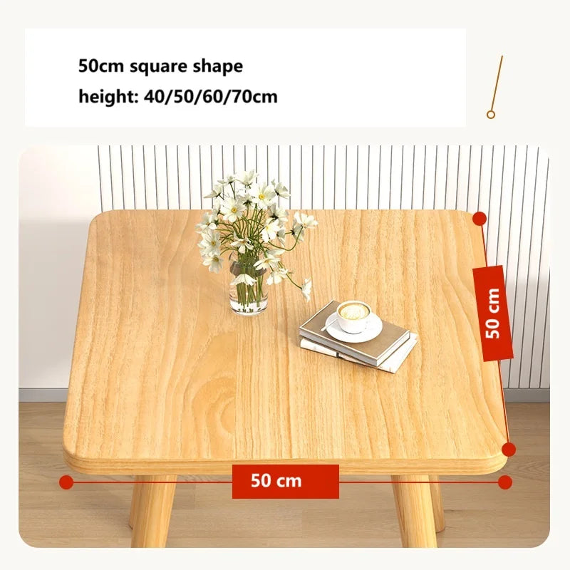 Formwell 50*50cm square Side Table Wooden Small coffee table for Living Room Bedroom and Balcony easy assemble Solid wood legs