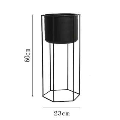 Gold Metal Plant Stands with Planters – Modern Tall Floor Stands for Indoor Plants, Living Room & Balcony Decor
