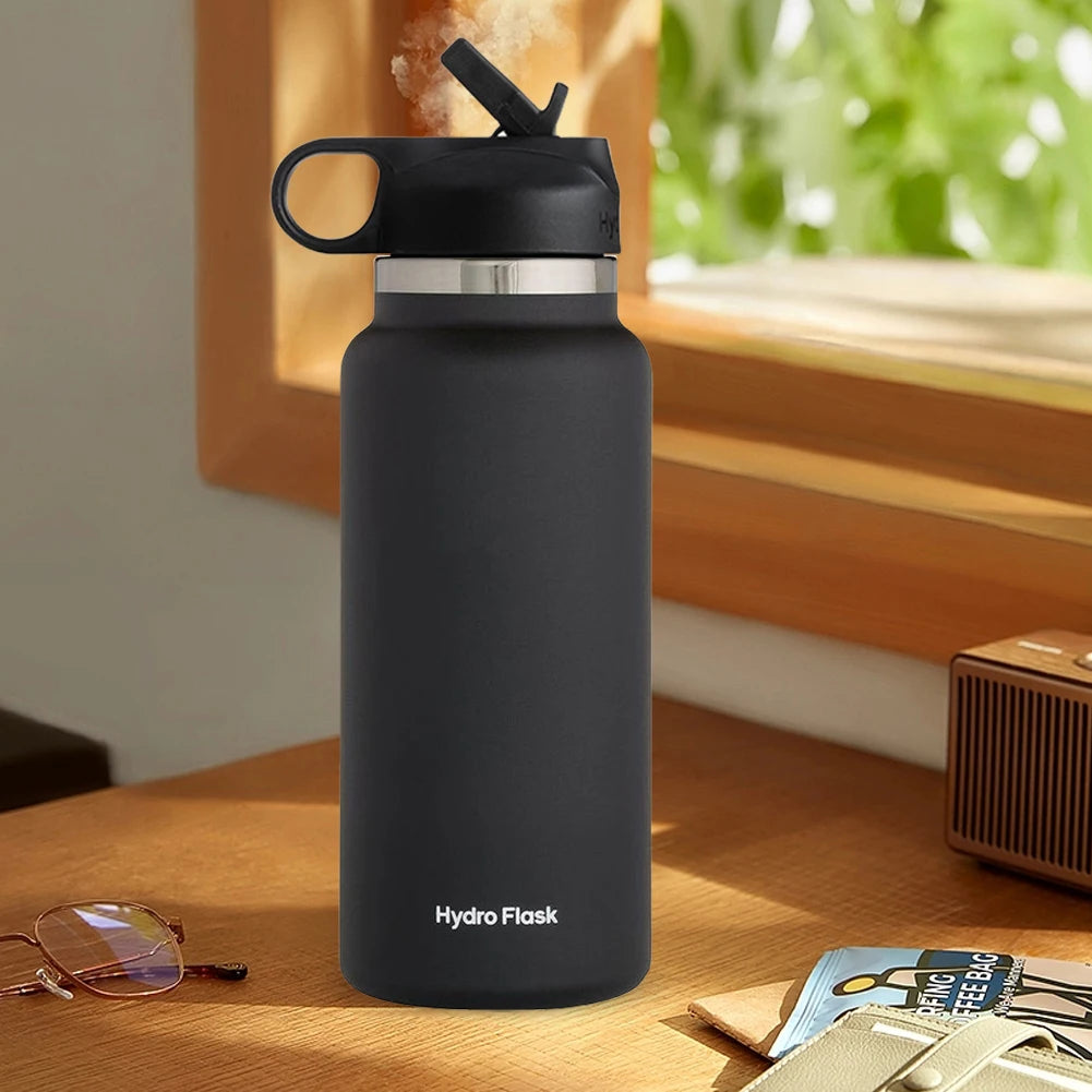 Hemasa 40oz Sports Water Bottle Insulated Vacuum Water Bottle Flex Cap Straw Lid Stainless Steel Vacuum Flask for Coffee Tea and Drinks