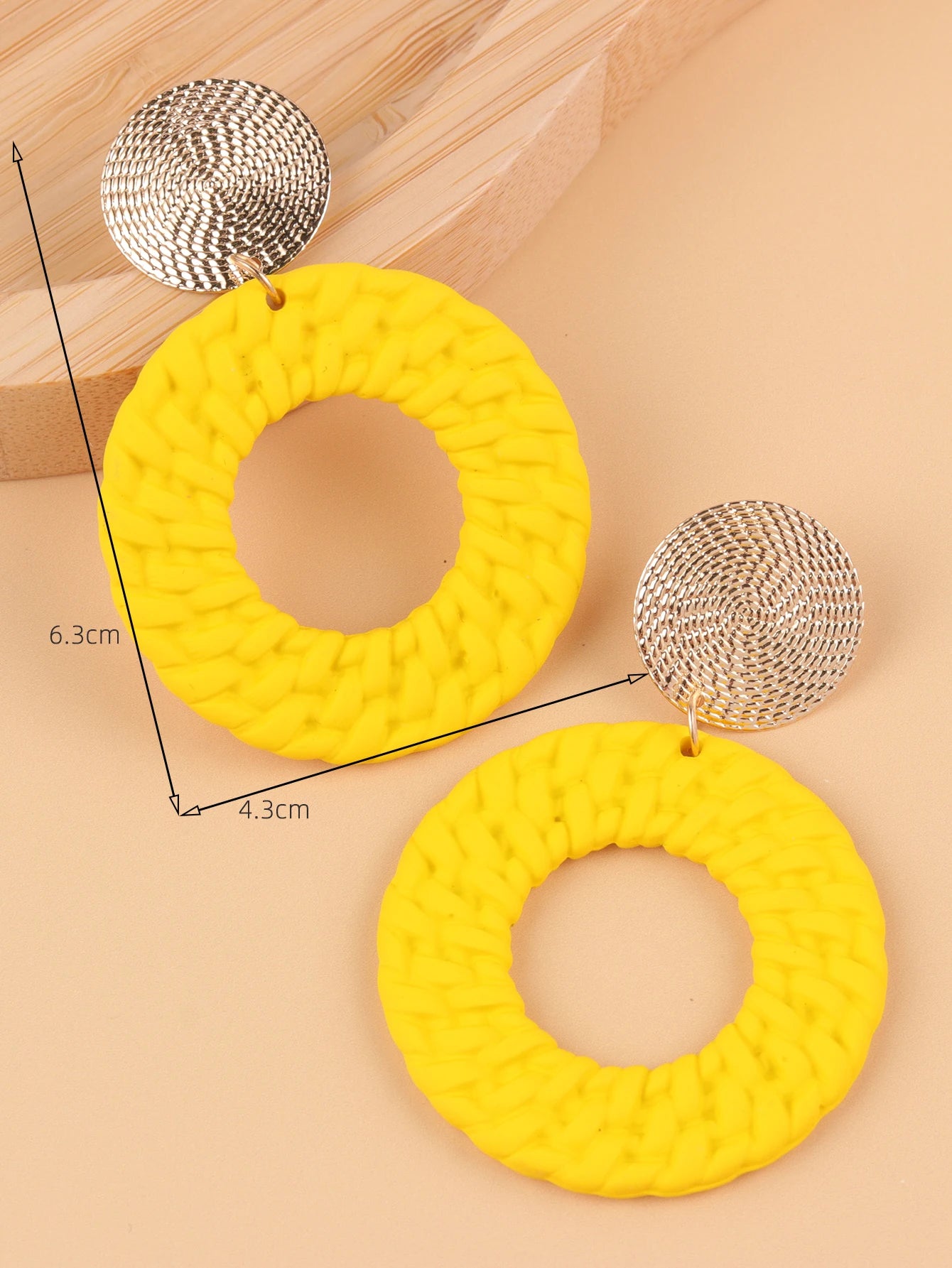 Bohemia Simulation Rattan Weave Spray Painting Acrylic Earring For Women Fashion Round Candy Colored Dangle Earrings Gift