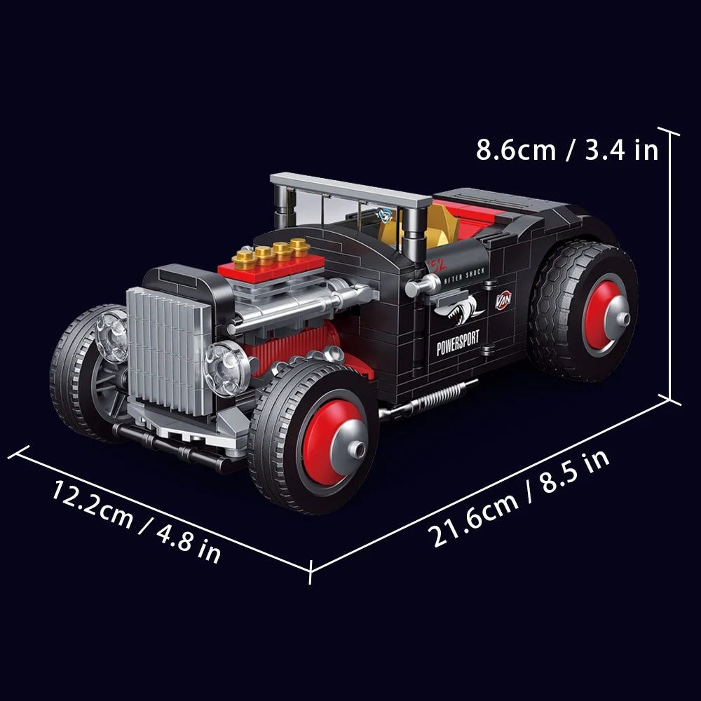 Technical Explosive Change Classic Car Model Building Blocks Bricks Moc Convertible Vehicle DIY Toys For Boys Children Gift Set