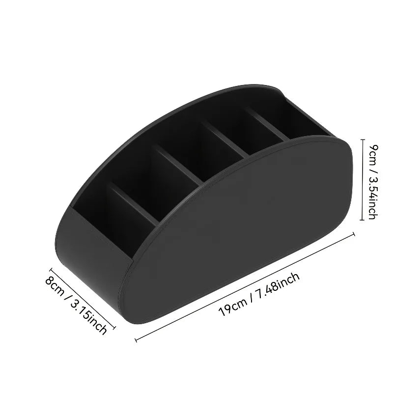 Multi-functional PU Leather Storage Organizer Box for Office Desk, Remote Controls Makeup Brushes | Elegant Desktop Accessory