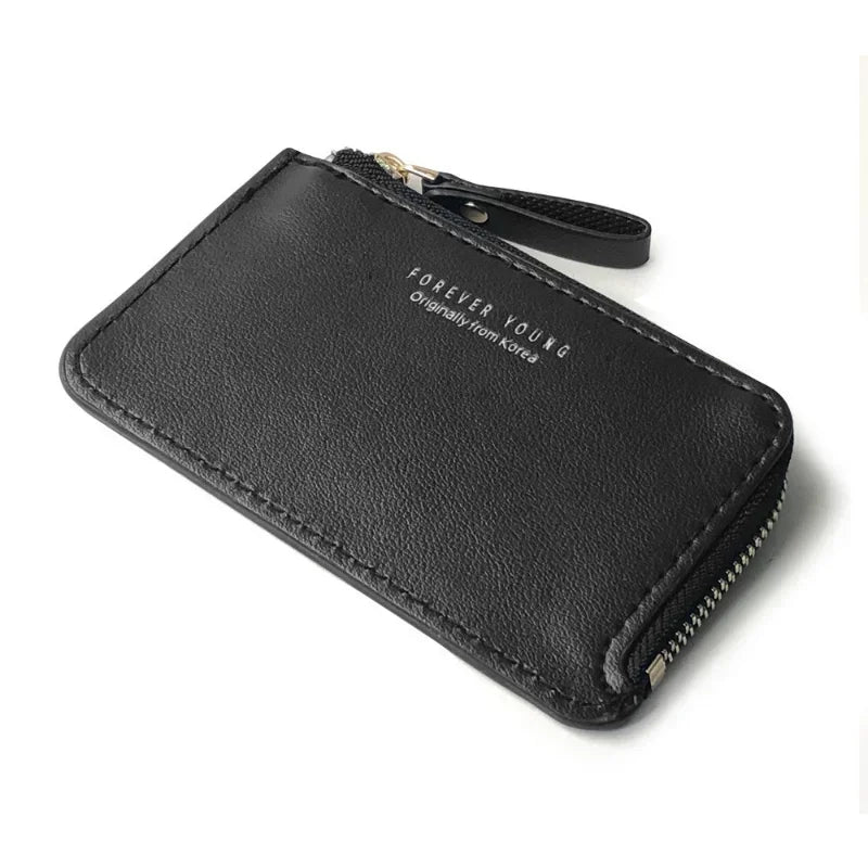 Fashion Slim Men's Leather Small Wallet Credit Card Holder Wallet For Men Small Cash Zipper Coin Purse Men Leather Wallet