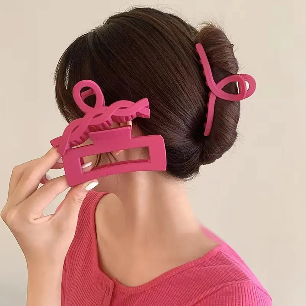 Tejesa 8Pcs/Set New Fashion Gradient Color Hair Clip Acrylic Sweet Girls Ponytail Flower Grabbed Hairpin Woman Headwear Accessories