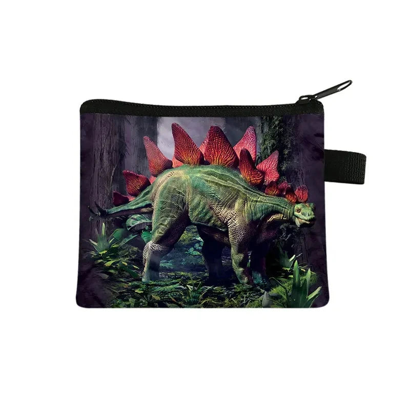 Tejesa   Dinosaur print  coin purse wallet /children coin purse /key case card holder coin square storage bags