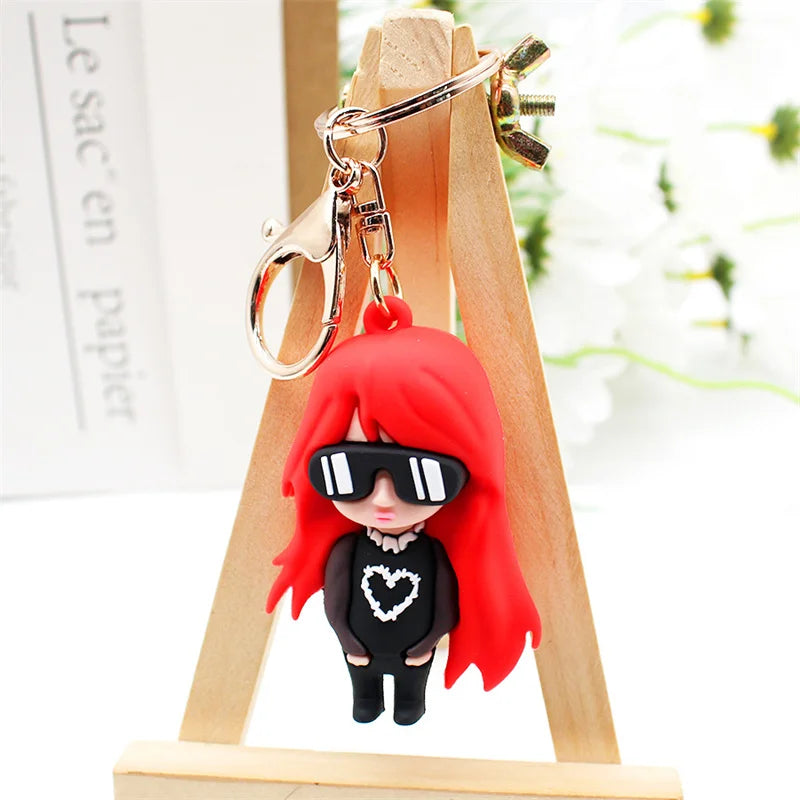 Cartoon Singer Karol G Keychain Heart Bad Rabbit Silicone Pendant Keyring Car Backpack Key Holder Kawaii Jewelry Gifts