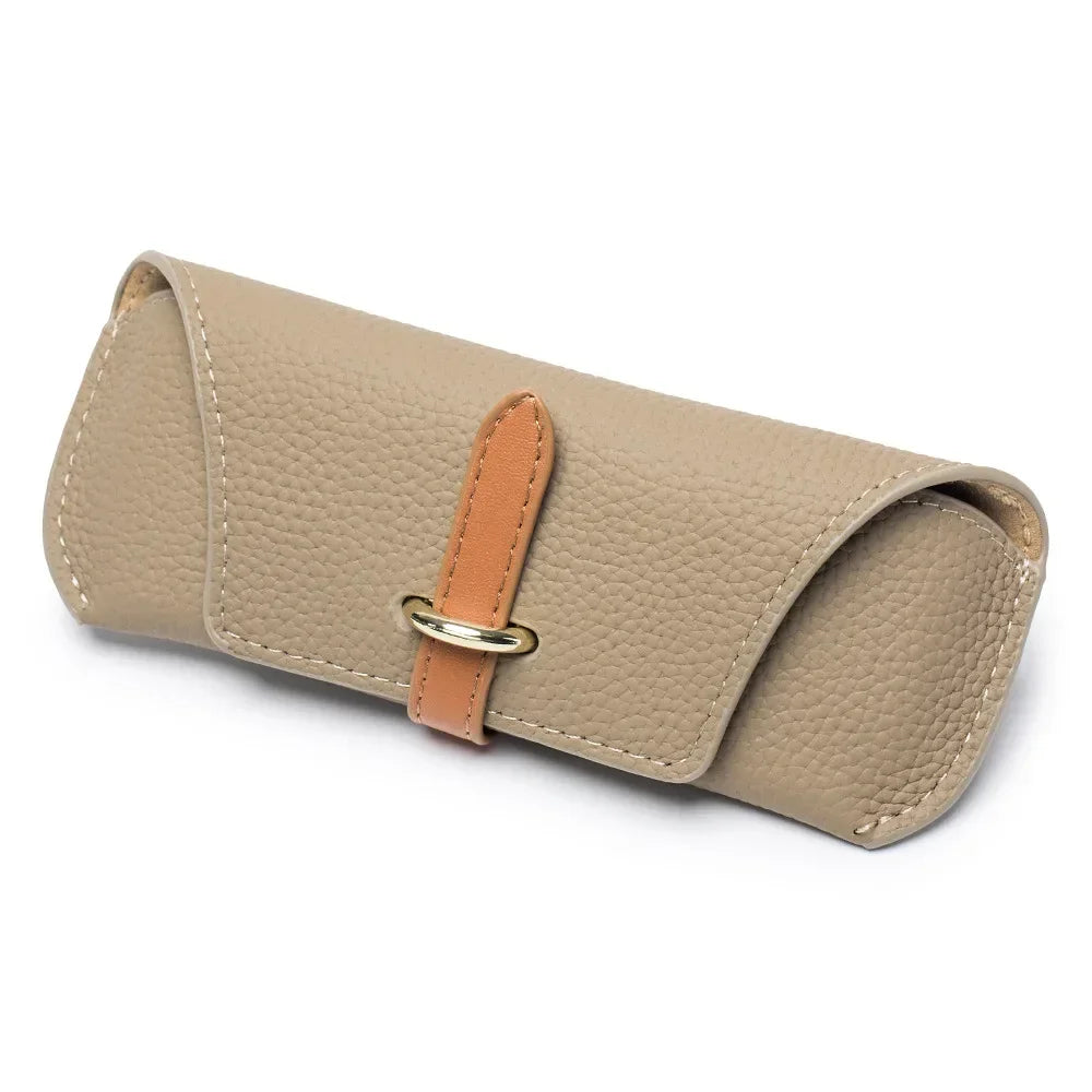 Tejesa Leather Glasses Case Holder Portable Slim Sunglasses Pouch Soft Eyeglasses Eyewear Sleeve for Women Men Lightweight