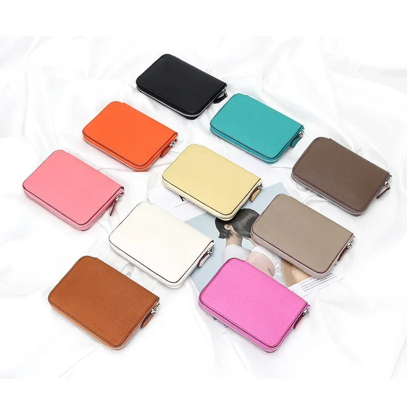 Tejesa  Genuine Leather Card Wallets Women Credit Card Holders Women Coin&ID Holder Female Organizer Business Card Holder