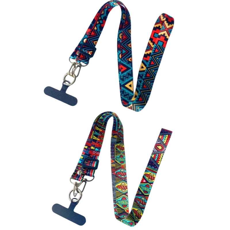 Tejesa  Mobile Phone Lanyard For Women – Stylish Messenger Strap Wth Geometric Patterns, Comfortable Neck Loop