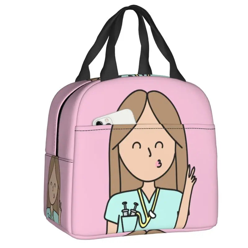 Hemasa  Nurse Lunch Bag Women Portable Cooler Thermal Insulated Lunch Box