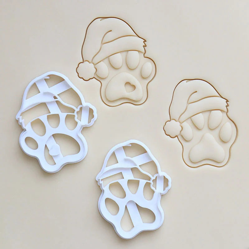 Christmas Gingerbread Cookie Cutters DIY Snowflake Santa 3D Plastic Biscuit Mold Stamp Fondant Pastry Cartoon Baking Supplies