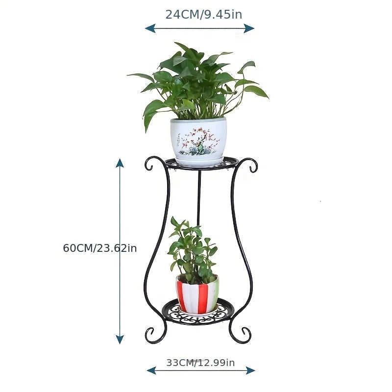 Tejesa Indoor and Outdoor Multi-layer Flower Pot Stand European Style Living Room Balcony Green Radish Succulent Storage Rack with Tray