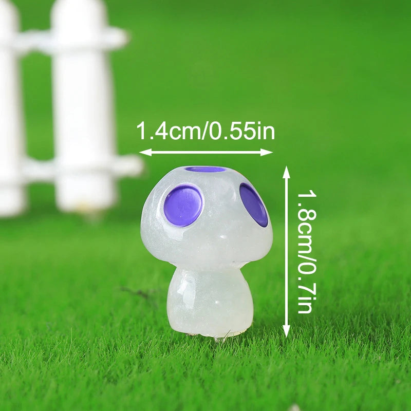 Hemasa 8PCS Mini Glowing Mushrooms Tiny Mushrooms Decoration for Miniature Garden Landscape
