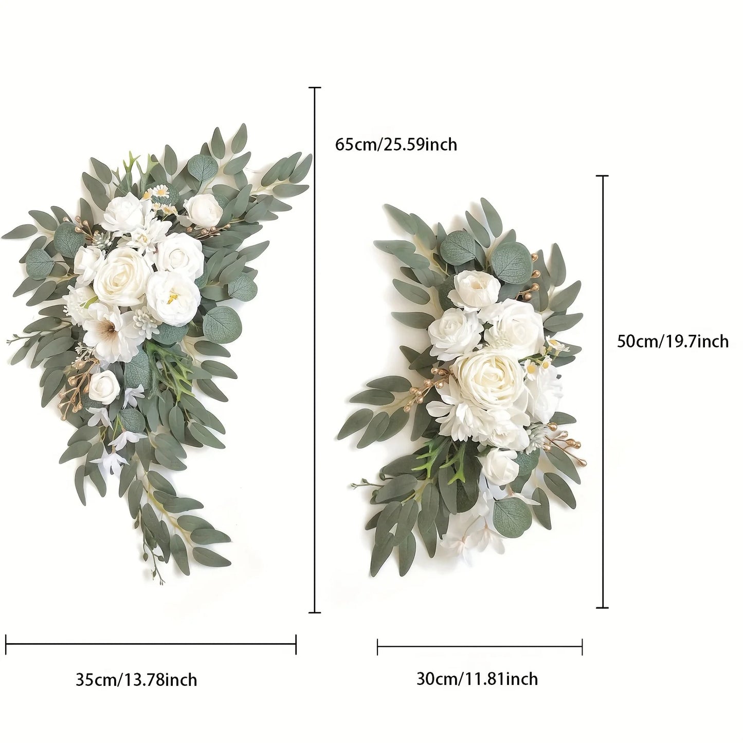2pcs Wedding Decorative Artificial Flowers, Wedding Arch Flowers, Wedding Welcome Signs and Background Decorative Fake Flowers