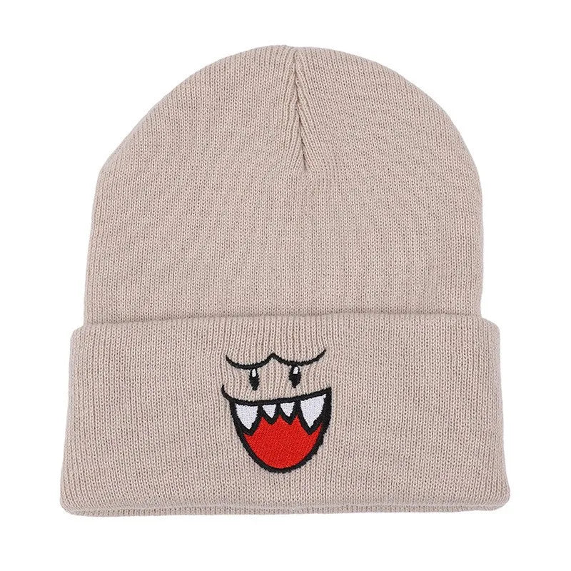 Tejesa Unisex Embroidered Knit Beanie Thickened Fleece Lined Winter Hat /Windproof Thermal Skull Cap For Men Women