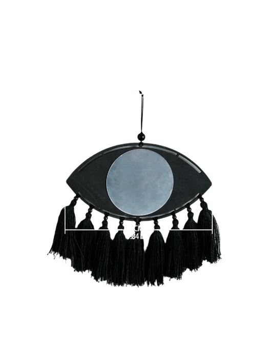 Hemasa Macrame Mirror Black Evil Eye Decorative Mirrors /Home Decoration Tassels  Decor Home Ornament Gift
