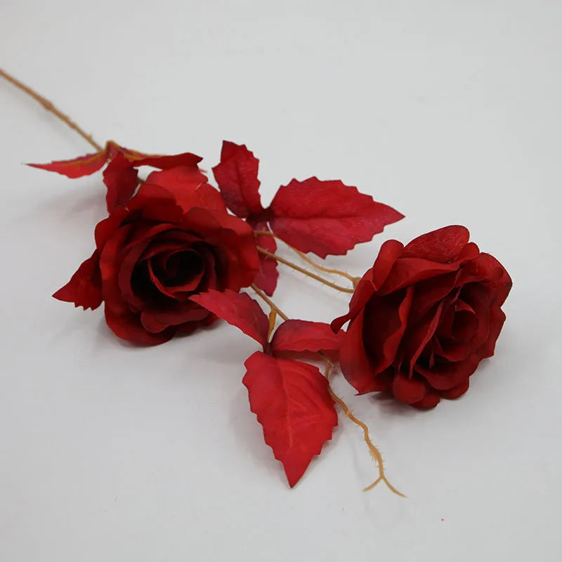 4Pcs Black Rose Artificial Flowers Halloween Decoration Silk Flower for Home Wedding Party Event Flower Arrangement Fake Roses