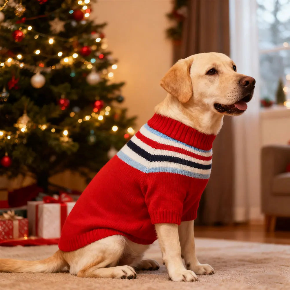 Tejesa Large Dog Sweater Labrador Golden Retriever Jumper Knitted Sweaters For Big Dog Clothes Winter Puppy Sweater Knit Apparel