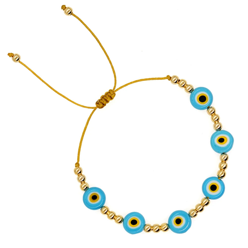 GO2BOHO New Turkish Evil Eye Beads Bracelet Handmade Trendy Friendship Bracelets for Women
