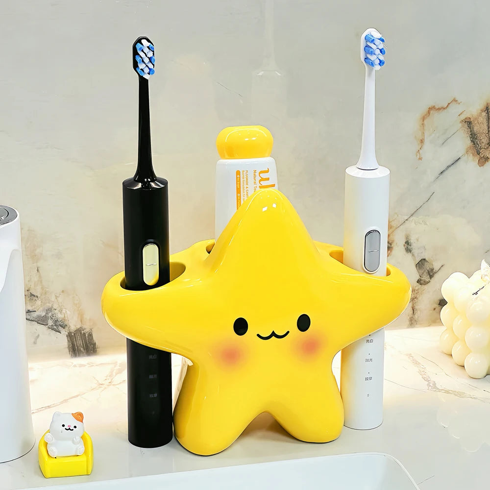 Toothbrush Holders for Bathrooms, Electric Toothbrush Toothpaste Holder 3 Slots Tooth Brush Organizer for Bathroom Countertop