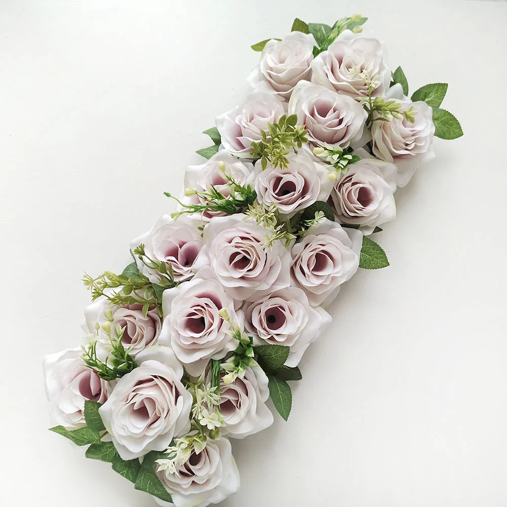 50cm Rose  Artificial Flower Row Wedding Decoration Flower Wall Backdrop Garland Home Party Decor Photo Props Background