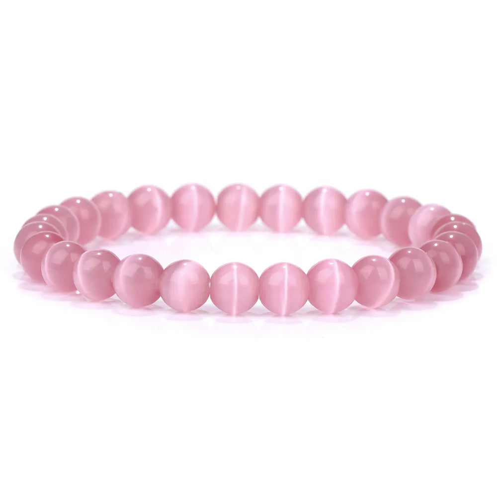 Hemasa Multicolor  Cat Eye Beads Heart Charm Bracelet & Bangle For Women Men Jewelry