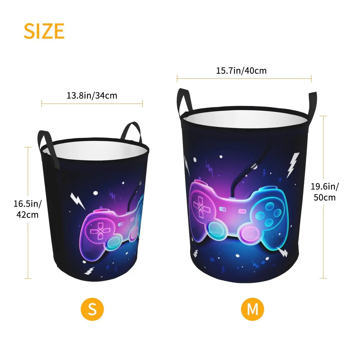 Hemasa Gamer Gaming Controller Laundry Large Clothes Storage Basket
