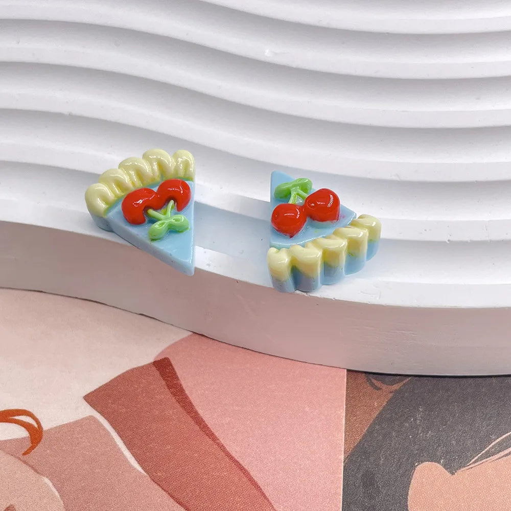 10 Pcs Resin Simulation Cartoon Macaron Flatback Cabochon Art Supply DIY Earring Craft Scrapbooking For Hair Bow Clip Decoration