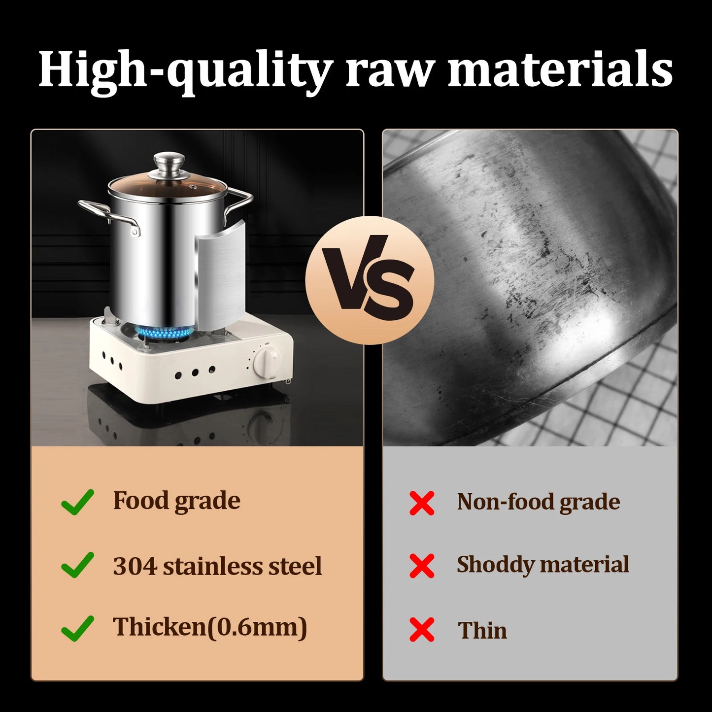Tejesa Deep Fryer Pot Stainless Steel Fry Pot With Strainer and Lid Kitchen French Fries Chicken Cooking Tools Steaming Pot Fryer Pan