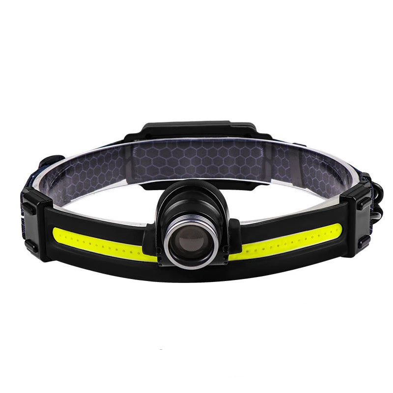 Super Bright XPG+COB Flood Sensing Headlight Type-C Charging Outdoor Zoom Fishing Hiking Lighting Headworn Flashlight