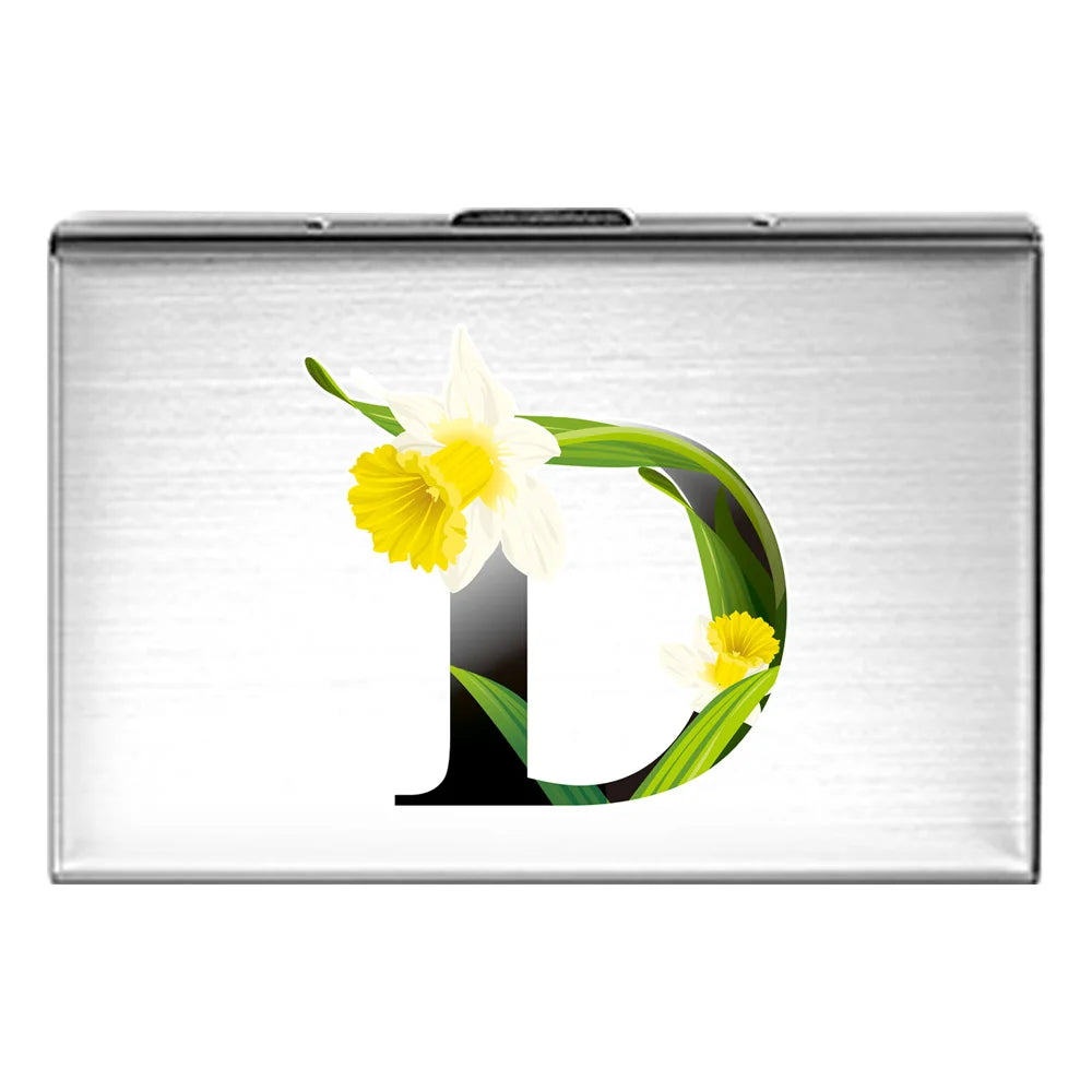 Card Holder RFID Blocking Aluminum Metal Slim Wallet Anti-scan Credit Card Holder Thin Case Small Wallet Flower Color Series