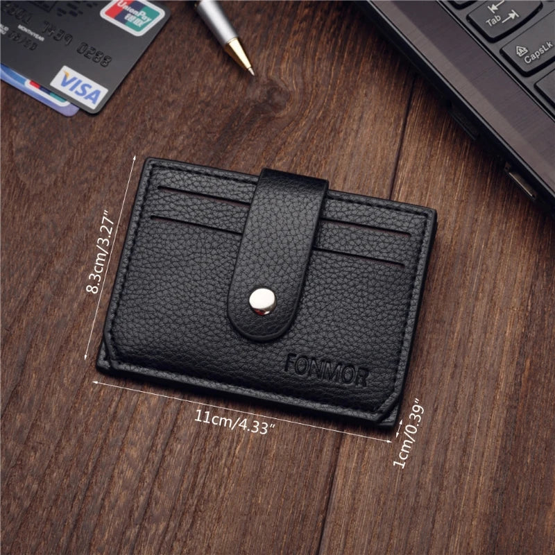 Fashion Leather Men Slim Money Case Credit Card Holder Coin Pocket