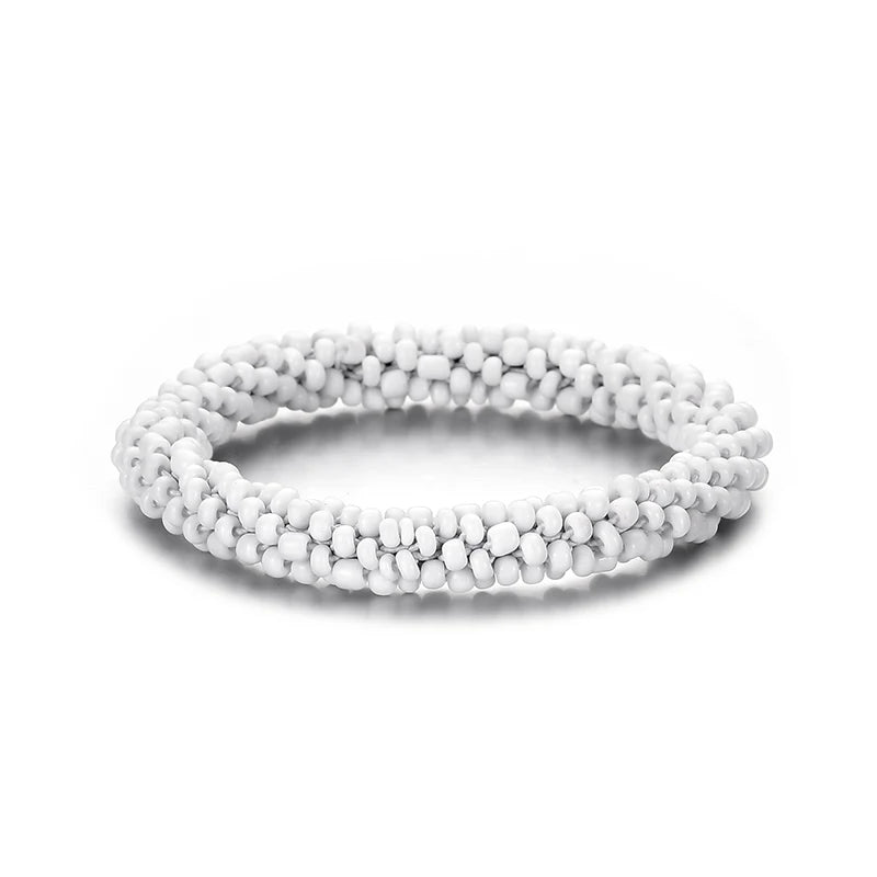 Hemasa Colorful Seed Beads  Stretch Bracelets /Bangles