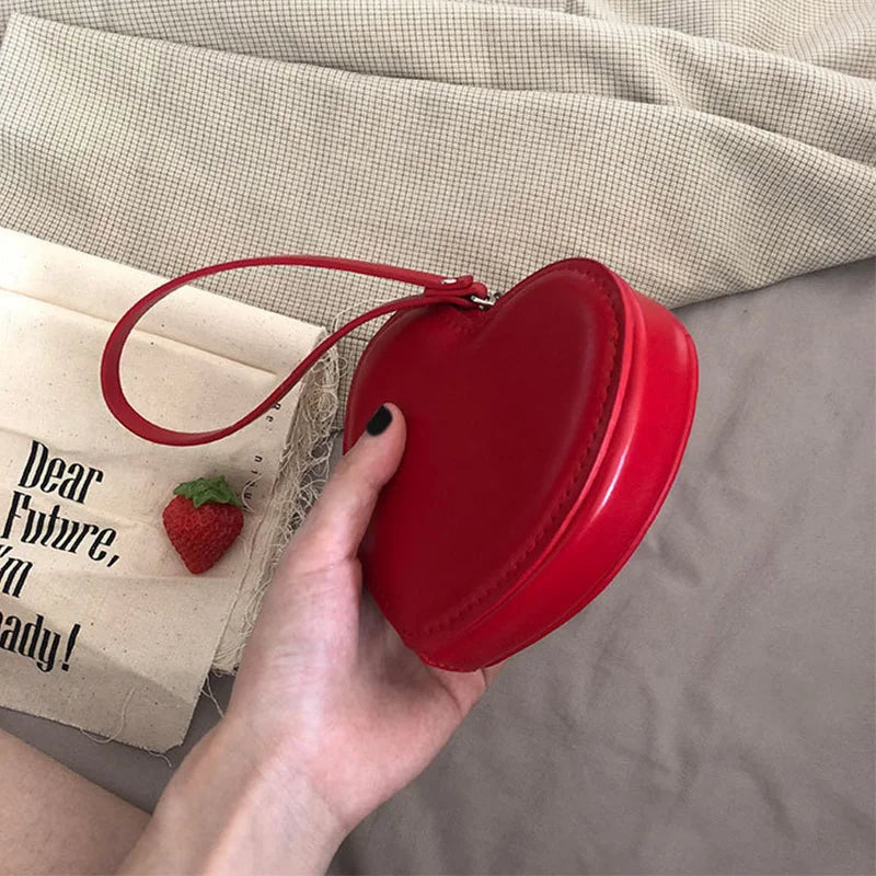 PU Leather Heart Bag Coin Purses for Women Cute Children's Handbag Wallet Designer Original Kawaii Wallets for Girls Wholesale