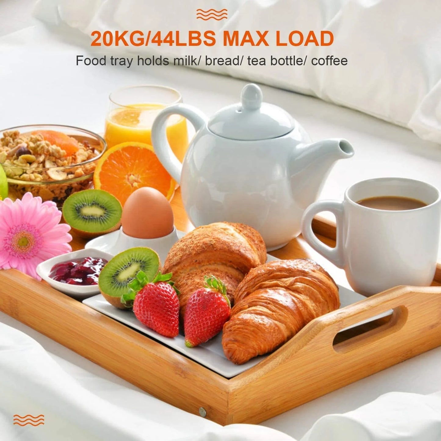 Bamboo Wood Foldable Bed Desk Tray Portable Breakfast Laptop Desk Tea Food Serving Table Outdoor Camping Table