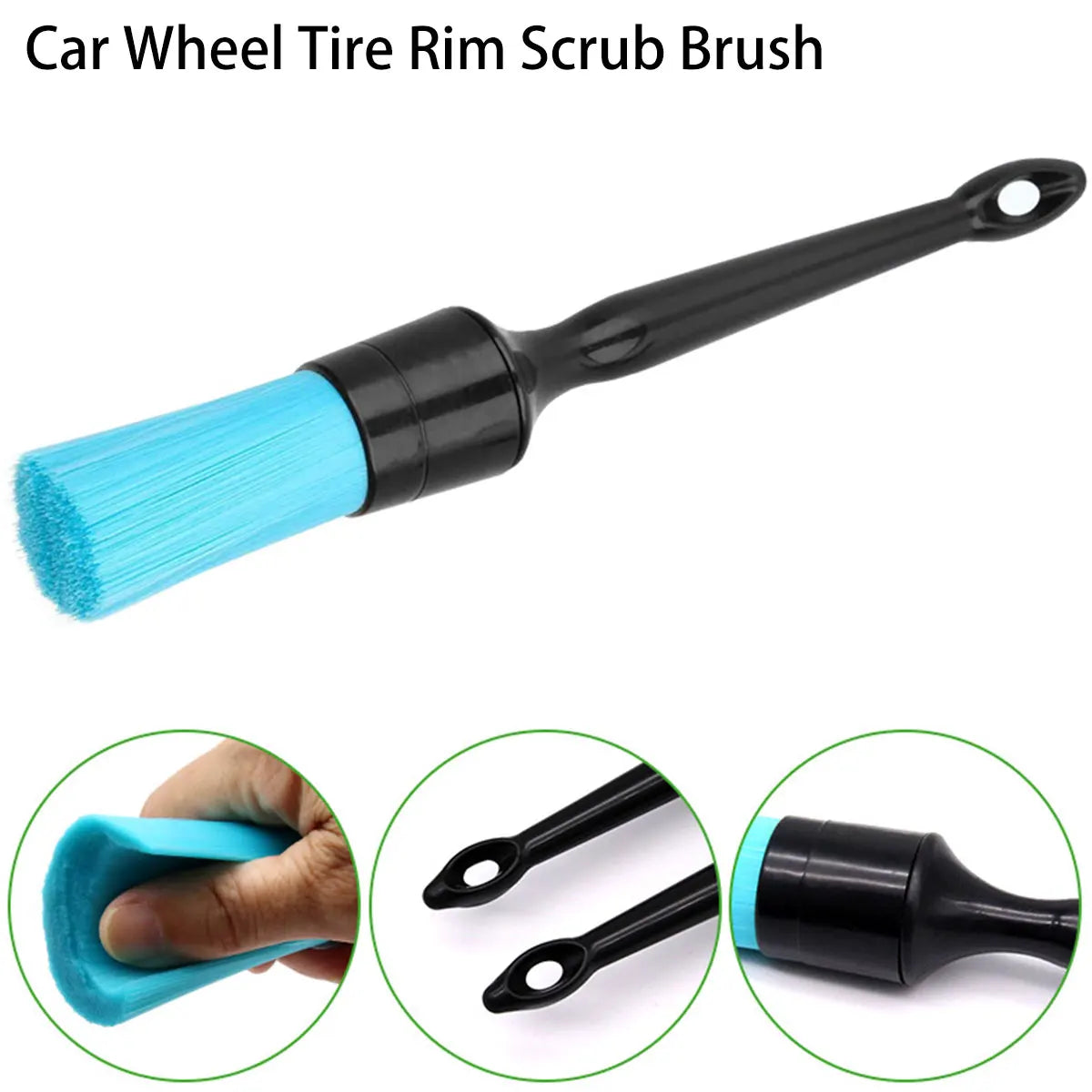 Tejesa Car Detailing Brush Acid and Alkali Resistant Automotive Detail Brush for Cleaning Interior & Exterior Dashboard Rims Wheel Lug