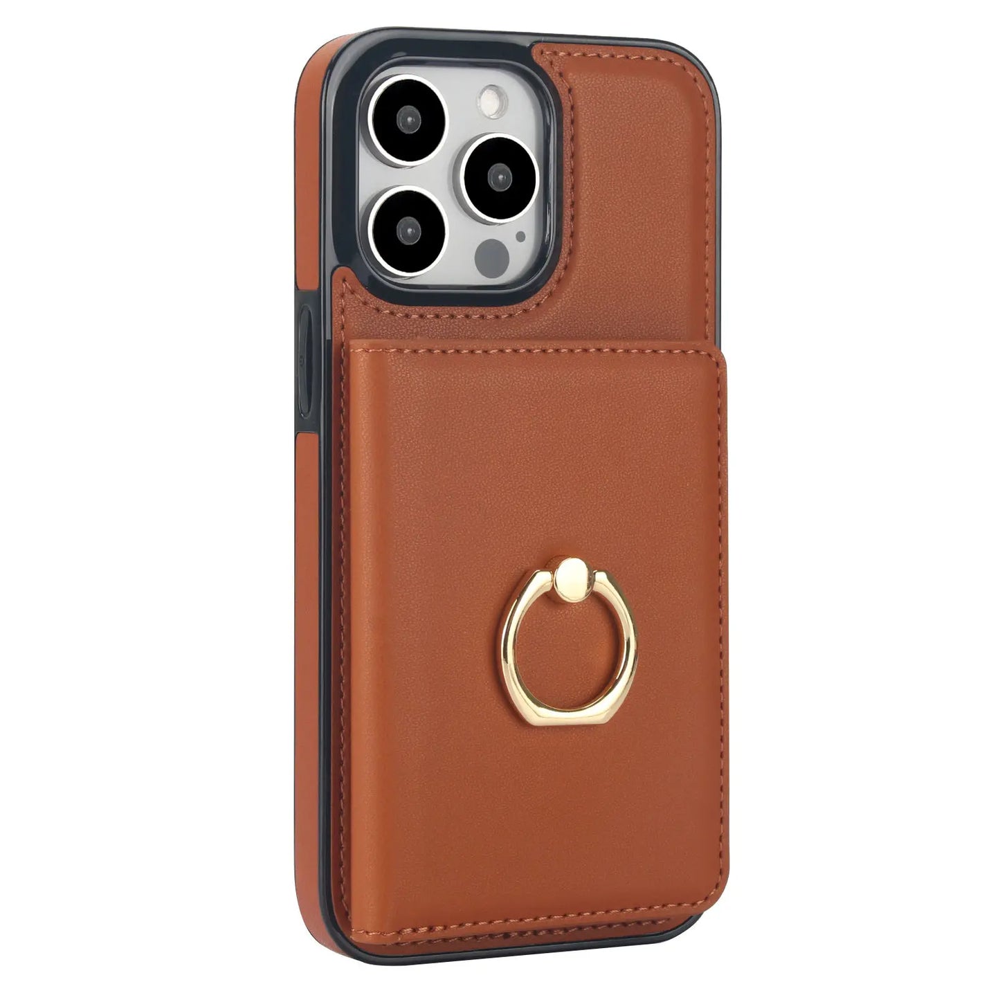 Wallet Case with Card Holder, 360° Rotation Ring Kickstand Magnetic Clasp for iPhone 16 15 14 13 12 11 Pro Max SE 2022 XR XS Max
