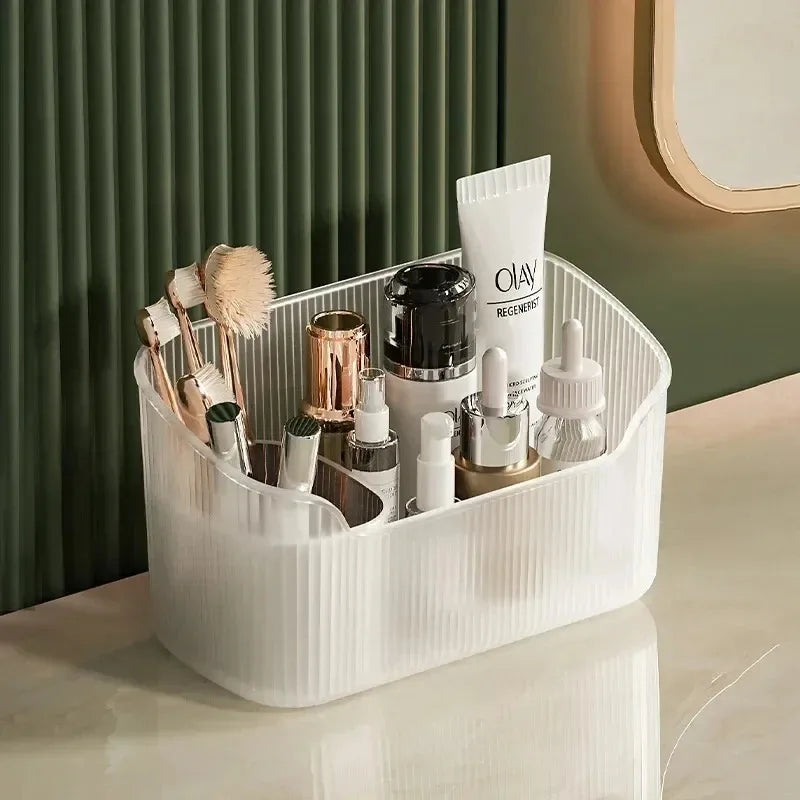 Organizer Desktop Storage Box Transparent Cotton Swab Container Makeup Brush Holder Bathroom Accessories Cosmetic Storage Box