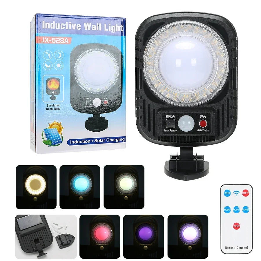 Hemasa High Power LED Solar Garden Lights Outdoor Solar Clip Light Motion Sensor Camping Lamp Fence Street Landscape Wall Decoration