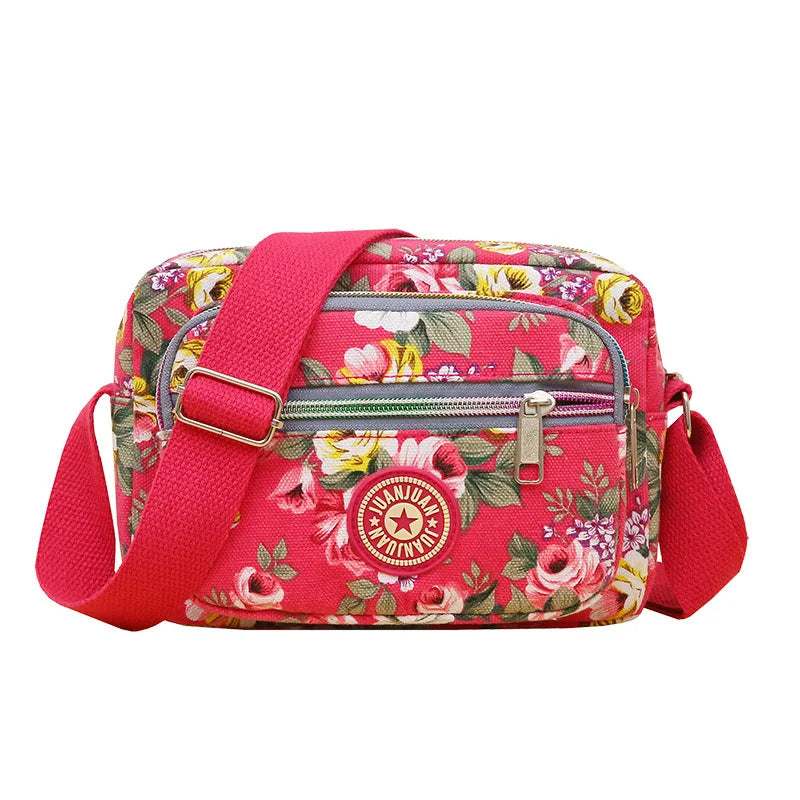 Tejesa Mini Canvas Crossbody Bag for Women Fashionable Small Handbag Soft Polyester Lining Zipper Closure Everyday Use Crossbody Bag